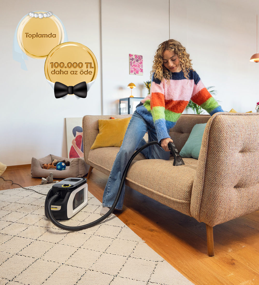 <u>Karcher.com.tr'den</u> yapacağın 50.000 TL ve üzeri düğün alışverişlerde tüm indirimlere ek 5.000 TL daha az öde. Sağ üst köşedeki paylaş ikonuna tıkla, düğün hazırlığı yapan yakınlarına WhatsApp’tan gönder, <strong>sen de mutluluklarına destek ol. :)</strong>5.000 TL daha az öde -3